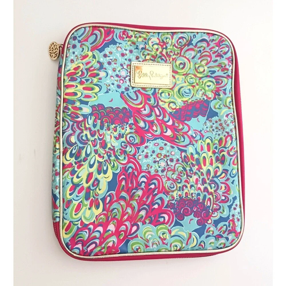 Lilly Pulitzer Folio/Tablet Sleeve Lilly's Lagoon Neoprene Zip Around 13x10